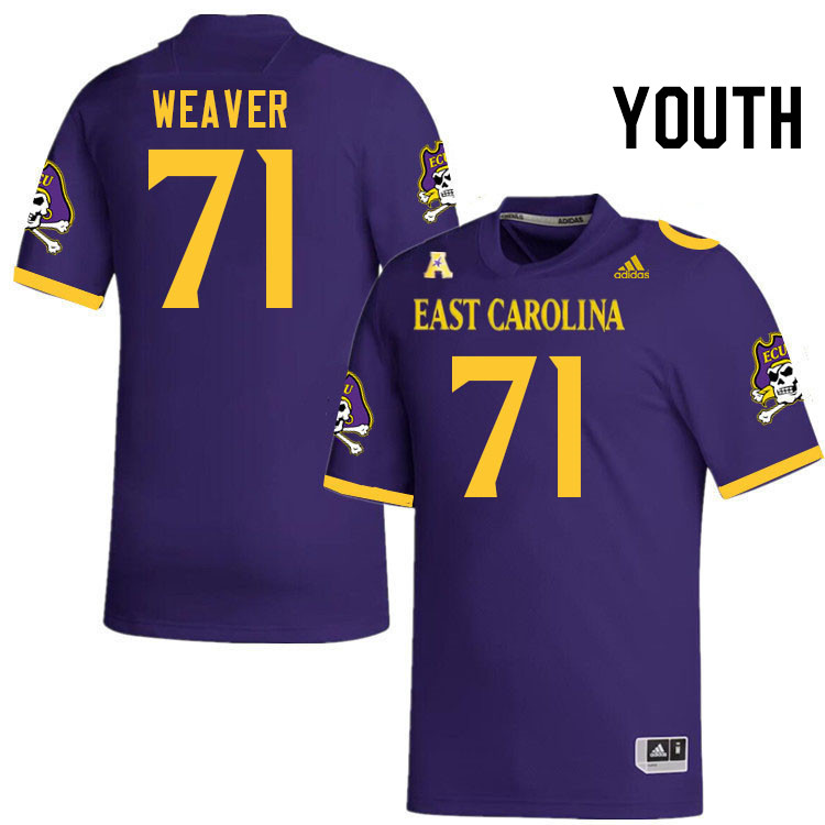 Youth #71 Bryce Weaver ECU Pirates College Football Jerseys Stitched Sale-Purple - Click Image to Close